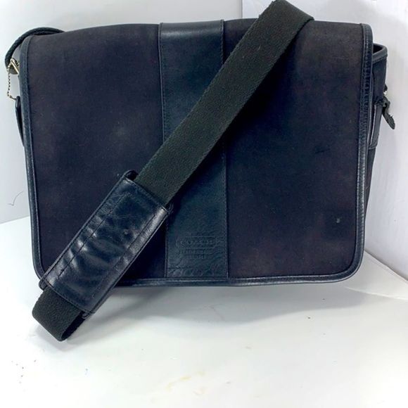 Coach  Black Canvas Leather Messenger bag.’6411 - Picture 1 of 12